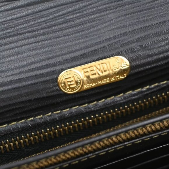 FENDI Logo Zucca Pattern Bifold Wallet Purse Canvas Leather Brown Black 37RJ803 - Picture 12 of 14